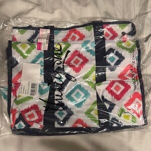 NWT Thirty-One Zip-Top Organizing Utility Tote Vibrant Patterned purse